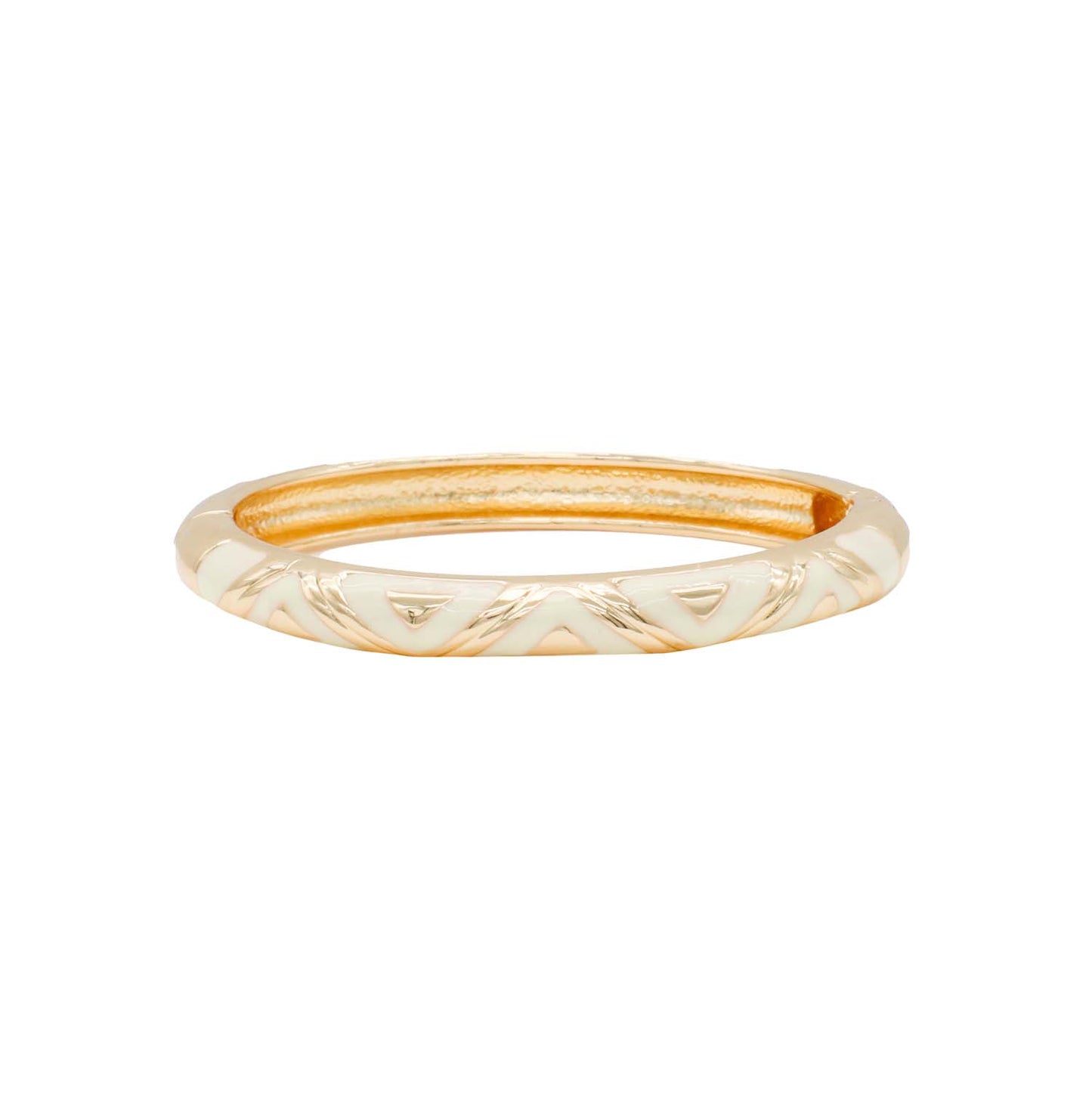 Enamelled Metal Bangle Cream