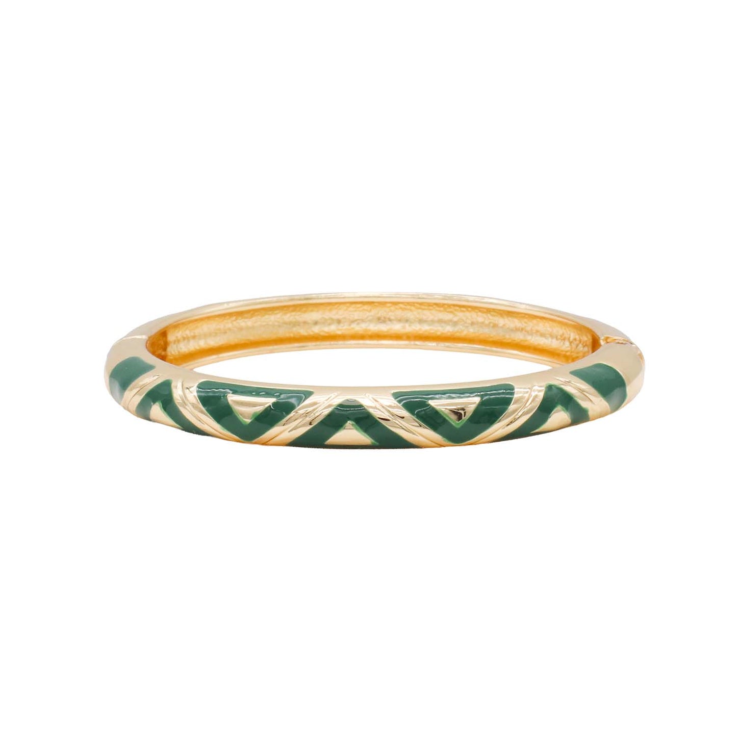Enamelled Metal Bangle Green