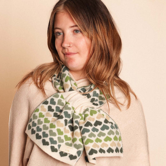 Green Love Hearts - Scarf