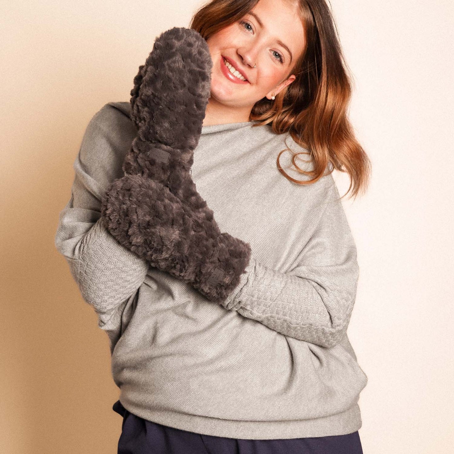 Teddy Mittens Grey