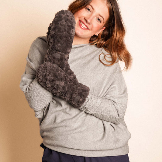 Teddy Mittens Grey