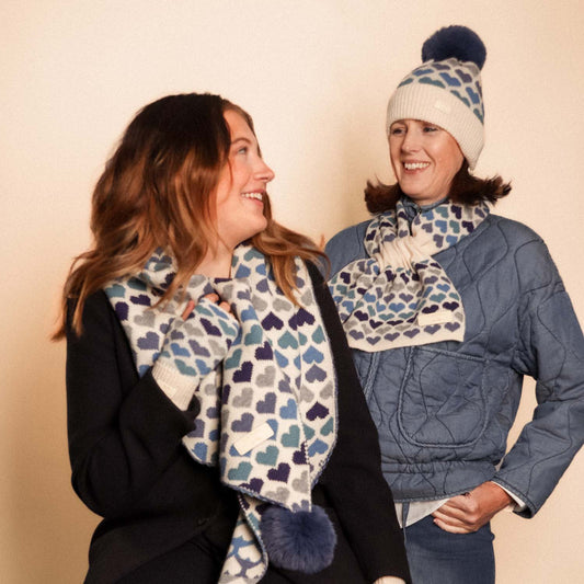 Blue Love Heart - Scarf
