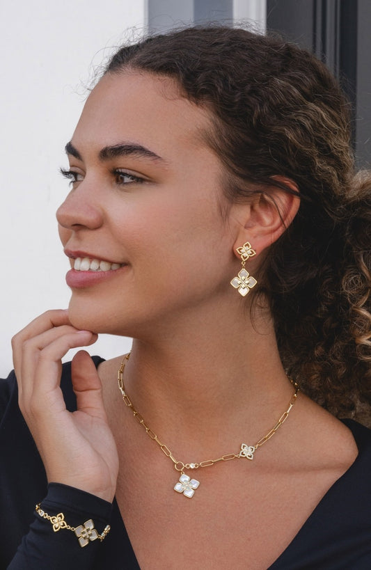 GOLD PLATED CUBIC ZIRCONIA EARRINGS