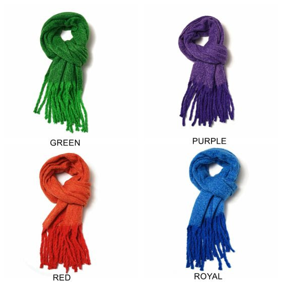 Tasseled winter scarf